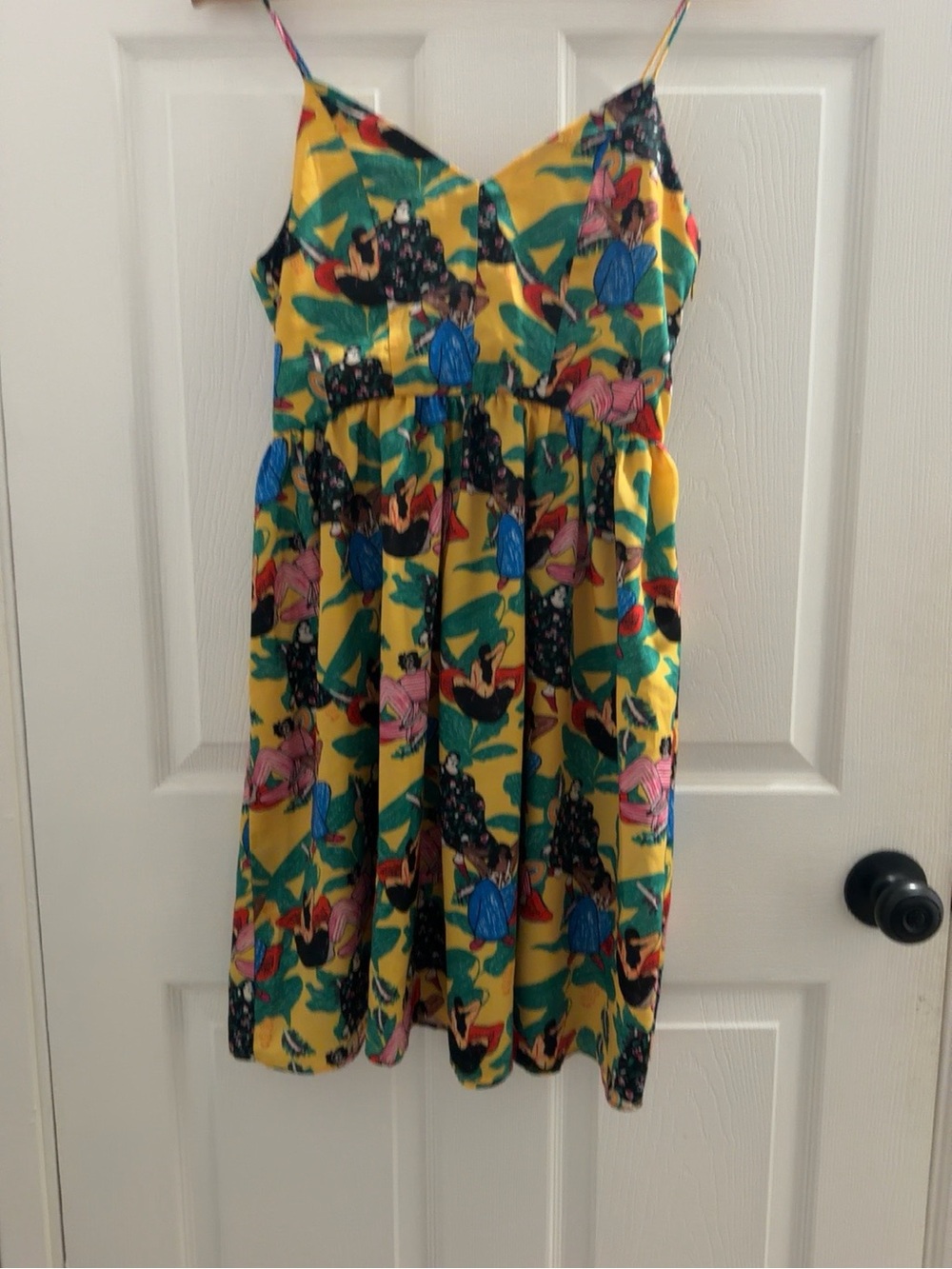 Yellow  Mini Sundress with Spaghetti Straps